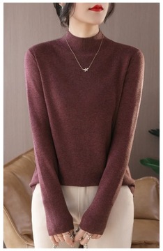 Y2k Sweter Jesienny dzianinowe swetry damskie Vintage wełna solidny ciepły