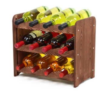 Regał na wino RW-16 /12 butelek/ - Brązowy Dekor