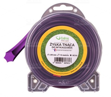 Profesjonalna Żyłka tnąca 3,0mm, 15m gwiazdka fioletowa IN005297