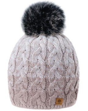 Zimowa CZAPKA CIEPŁA pompon i polar Woolk Pola