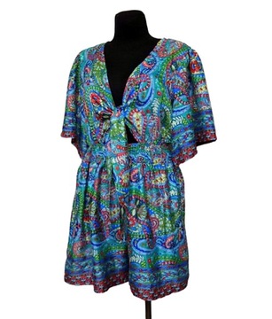 KOMBINEZON Indyjski BOHO wiązanie TUNIKA (081) jedwab SILK INDIA ONE SIZE