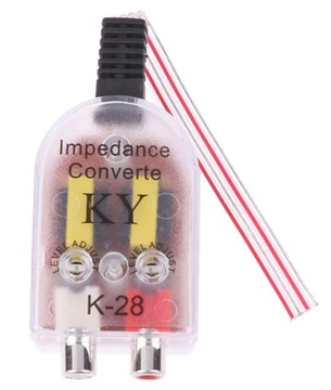 Konwerter poziomu sygnału audio RCA high low wyjście na wzmacniacz