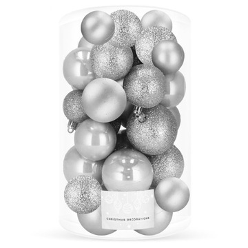 BOMBKI NA CHOINKĘ 6/5/4 cm NIETŁUKĄCE BOMBKA 30szt