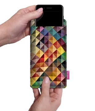 Etui pokrowiec futerał na smartfon telefon kolorowe wzory z filcu filcowe