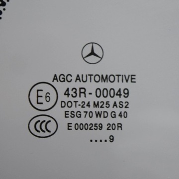 MERCEDES-BENZ SL R231 2019 LEVÝ STRANA SKLO (OKNO) KAROSERIE ZADNÍ
