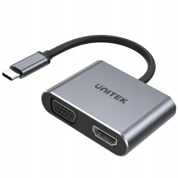 Adapter USB-C na HDMI 4K@60Hz i VGA FullHD Unitek