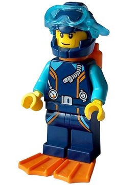 LEGO figurka nurek płetwy butla z tlenem cty1639 60377 F0296