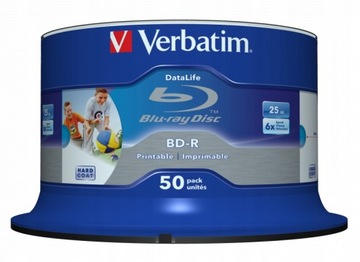 Płyty VERBATIM BD-R 25GB Printable 50-pak cake