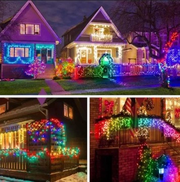 MOCNE LAMPKI CHOINKOWE 300 LED KOLOR ZWE/WEW