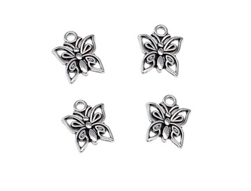 ZAWIESZKA METALOWA MOTYL CHARMS 12,5x14 mm 4SZT