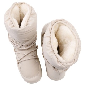 СНЕЖНЫЕ БОТИНКИ ЖЕНСКИЕ УТЕПЛЕННЫЕ НА ПЛАТФОРМЕ ЗИМНЯЯ ОБУВЬ БЕЖЕВЫЕ ТЕПЛЫЕ