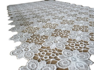 Bieżnik 60x120 cm pełna gipiura biały