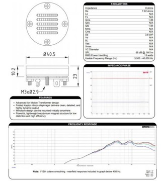 Динамик Dayton Audio AMT Mini, 8/8 Ом