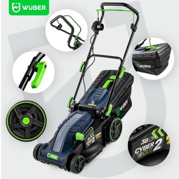 Электрическая косилка прочно для травы с регулируемой большой корзиной Wuber