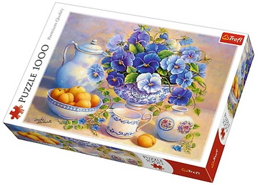 PUZZLE układanka 1000 ELEMENTÓW Niebieski bukiet Trefl PIĘKNY OBRAZEK