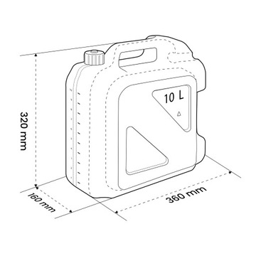 KANISTER PALIWOWY na PALIWO HDPE DWA UCHWYTY LEJEK i korek z USZCZELKĄ 10L