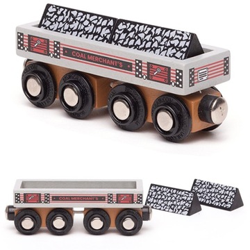 Wagon do przewożenia węgla z magnetycznymi elementami Bigjigs Rail