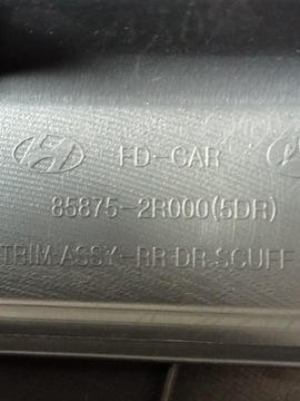 HYUNDAI I30 07-12R. PLAST NA PRÁH LEVÝ PRAVÝ ZADNÍ