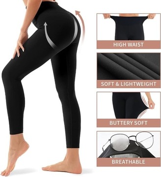 Legginsy z wysokim stanem Sporty jogi fiołki L/XL