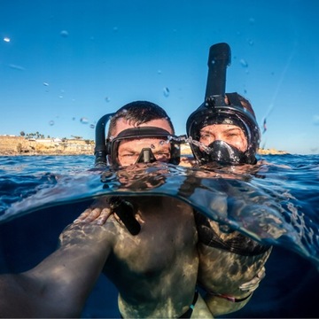Maska do Nurkowania Pływania Snorkelingu Składana Pełnotwarzowa Zestaw L/XL