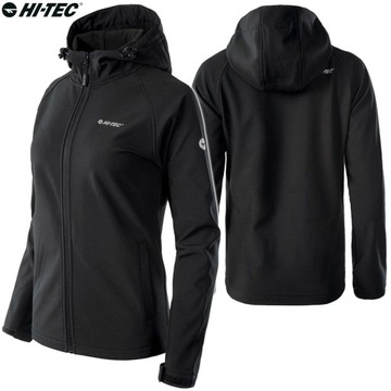 KURTKA PRZEJŚCIOWA DAMSKA PRZECIWDESZCZOWA SOFTSHELL HI-TEC NETI KAPTUR L
