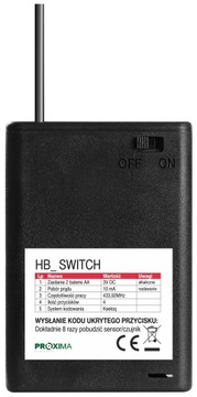 Pilot HB SWITCH bateryjny do bramy KRISPOL STARCUS świetny zamiennik d auta