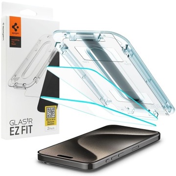 2x Szkło Hartowane SPIGEN GLAS.tR EZ FIT + Aplikator do iPhone 15 Pro Max