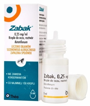 Zabak 0,25mg/ml, krople do oczu, 5ml