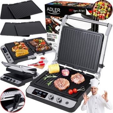 KONTAKTOWY, RACLETTE, OPIEKACZ, GRILL EKELTRYCZNY ROZKŁADANY 3000 W 2 W 1