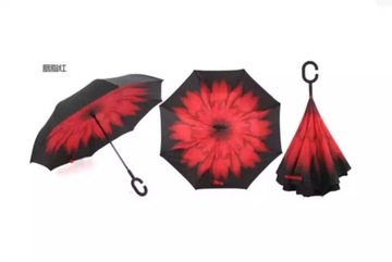 Двухслойный обратный складной зонт различных конструкций