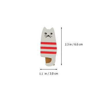 Деревянные зажимы для маленьких картинок Кошка Прищепка