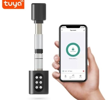 INTELIGENTNA WKŁADKA DO ZAMKA KLAMKA CYLINDER PIN BLUETOOTH TUYA PL 60MM