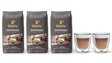 Kawa ziarnista Tchibo Milano 3kg + szklanki