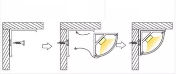 Алюминиевый ПРОФИЛЬ ДЛЯ СВЕТОДИОДНЫХ ЛЕНТ 8 и 10 мм Уголок ЧЕРНЫЙ, комплект 1 м