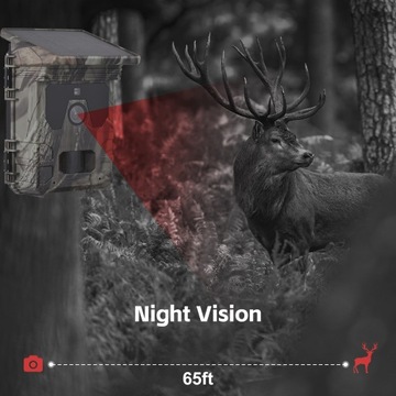 FOTOPUŁAPKA KAMERA IR LEŚNA 50MP 4K FHD NOKTOWIZYJNA Z PANELEM SŁONECZNYM