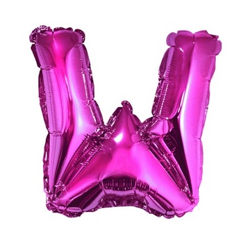 Balon Litera W Literka Imię Alfabet Różowa 35 cm