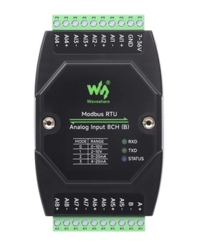 Przemysłowy moduł analogowych wejść 8-kanałowy (B) 12 bit Modbus RTU