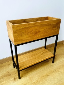 LOFT большая индустриальная подставка для цветов OAK FLOWER с полкой