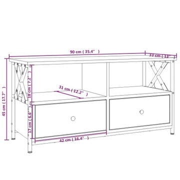 Szafka pod telewizor, czarna, 90x33x45 cm