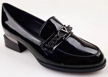VINCEZA Loafersy Półbuty Czarne 58299 r.37