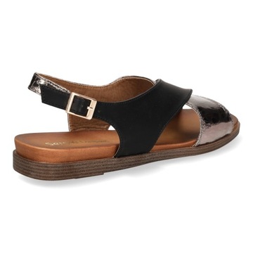 ЖЕНСКИЕ ЭЛЕГАНТНЫЕ САНДАЛИИ НА ПЛОСКОЙ ПЛОСКОЙ ПЛОСКОСТИ SERGIO LEONE, ЧЕРНЫЕ, размер 41