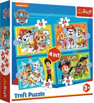 Puzzle Trefl Puzzle 4w1 71 elementów Wesoła ekipa Psiego Patrolu 34346