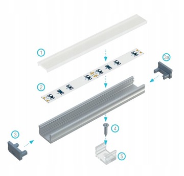 Listwa LED 2x50cm Oświetlenie SZAFY Witryny GABLOT