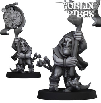 Swamp Goblin with Bows Bannerman - Highlands Miniatures
