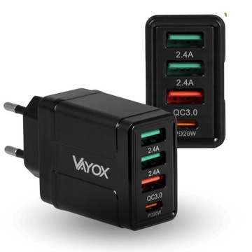 MEGA SZYBKA ŁADOWARKA SIECIOWA 3x USB USB-C QC 3A PD 32W DO TELEFONU