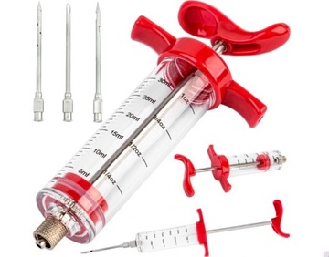 NASTRZYKIWARKA DO MIĘSA STRZYKAWKA 30ML + 3 IGŁY