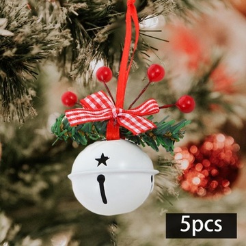 5 штук рождественских колокольчиков Рождественское украшение в белом цвете