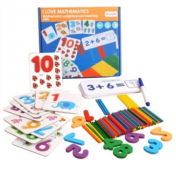 DREWNIANE PATYCZKI DO LICZENIA LICZYDŁA MONTESSORI