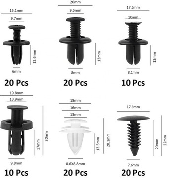 100 шт. АВТОМОБИЛЬНЫЕ ЗАПОНКИ, ЗАЖИМЫ ДЛЯ ОБИВКИ, КРЫШКА С БУЛАВКОЙ.
