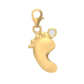 ПОДВЕСКИ НА НОСОК С ЦИРКОНИЯМИ, ЗОЛОТО 585 ПРОБЫ